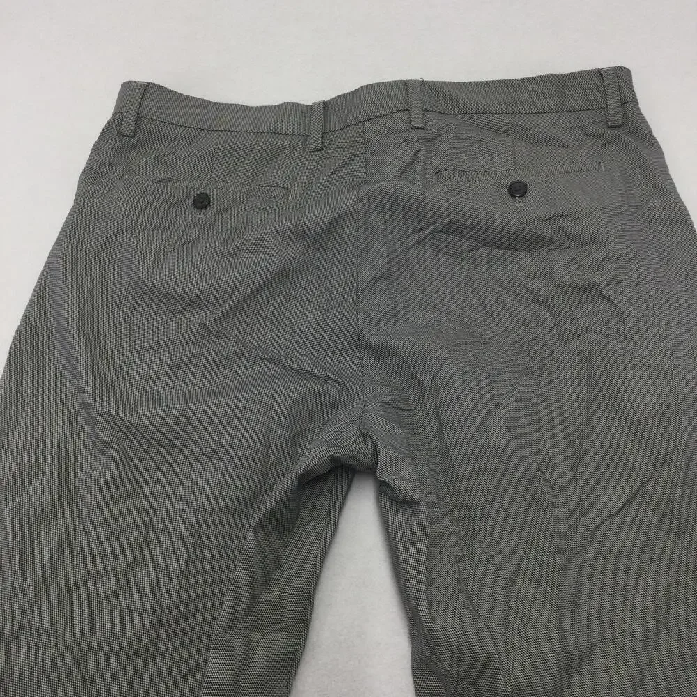Banana Republic Pants Mens 35x32 Gray Check Non Iron Slim Straight Leg Dress
